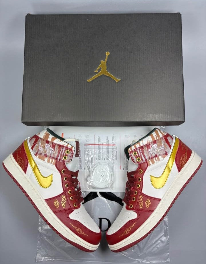 ☁️🧧🐉 Air Jordan 1 Mid Custom Red Chinese New Year🐲🔥 🇨🇳 [$315 on Etsy]
