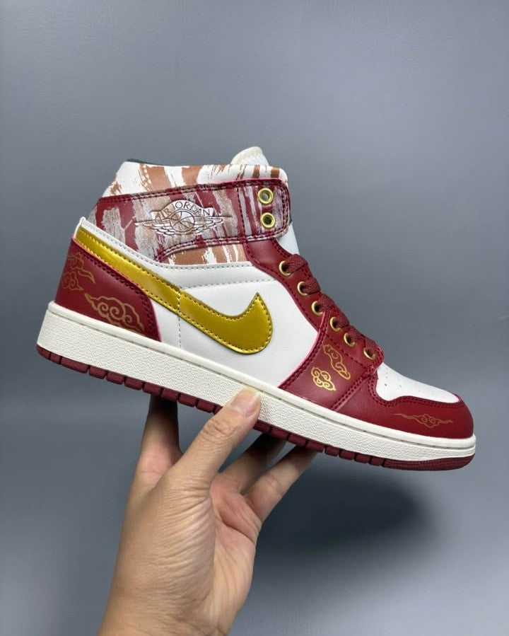 ☁️🧧🐉 Air Jordan 1 Mid Custom Red Chinese New Year🐲🔥 🇨🇳 [$315 on Etsy]