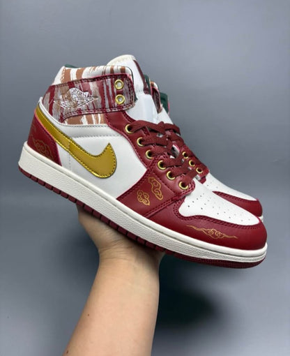 ☁️🧧🐉 Air Jordan 1 Mid Custom Red Chinese New Year🐲🔥 🇨🇳 [$315 on Etsy]
