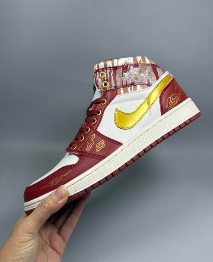 ☁️🧧🐉 Air Jordan 1 Mid Custom Red Chinese New Year🐲🔥 🇨🇳 [$315 on Etsy]