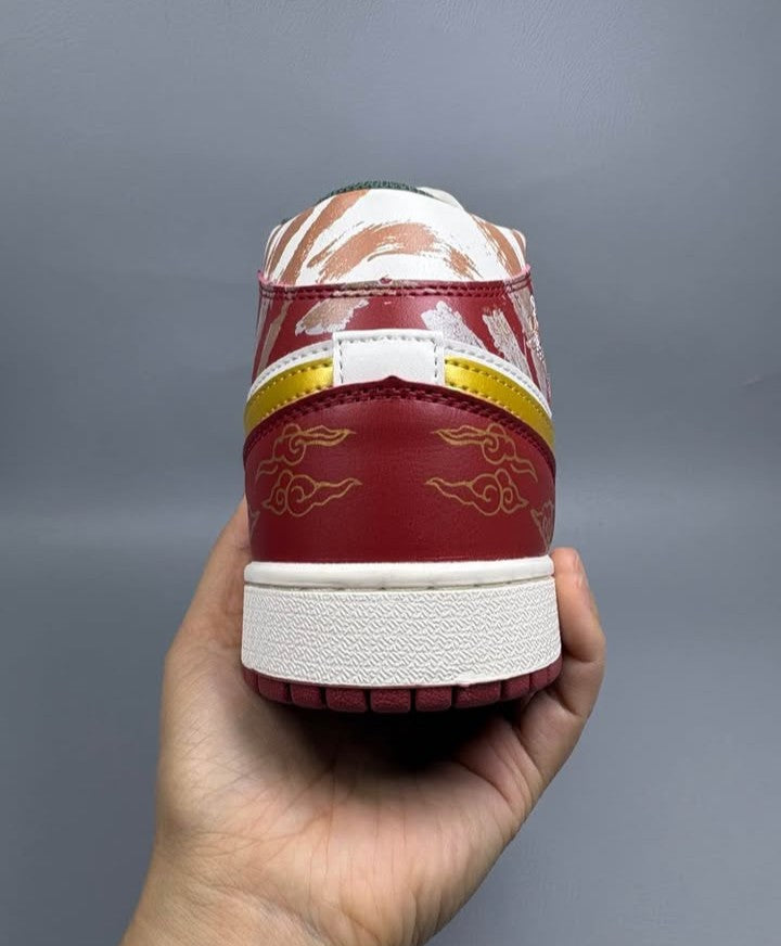 ☁️🧧🐉 Air Jordan 1 Mid Custom Red Chinese New Year🐲🔥 🇨🇳 [$315 on Etsy]