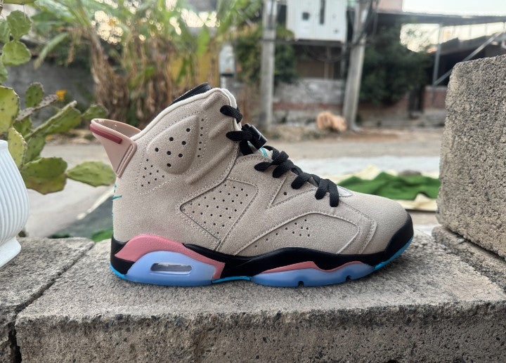 A Ma Maniere x Air Jordan 6 Retro Shoes Brwn + Blue
