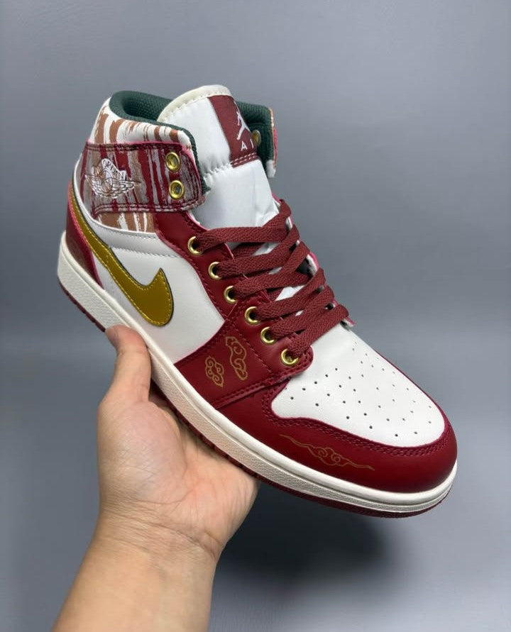 ☁️🧧🐉 Air Jordan 1 Mid Custom Red Chinese New Year🐲🔥 🇨🇳 [$315 on Etsy]